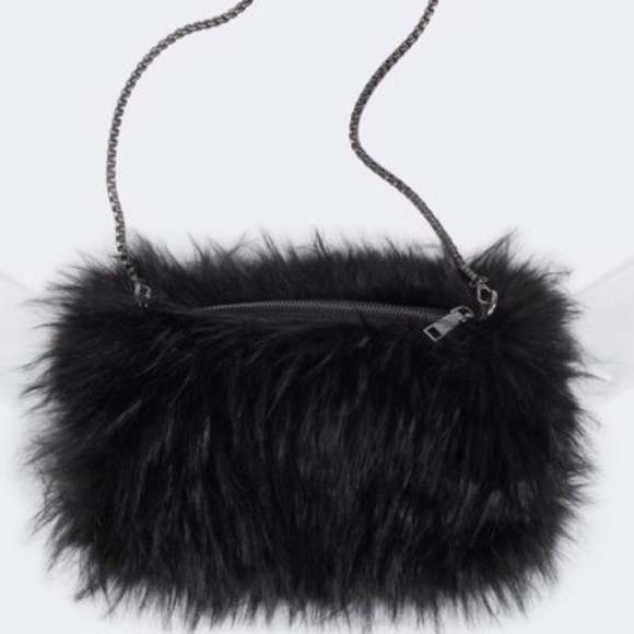 3N1 FAUX FUR MUFF HAND WARMER CLUTCH - Picture 5 of 7